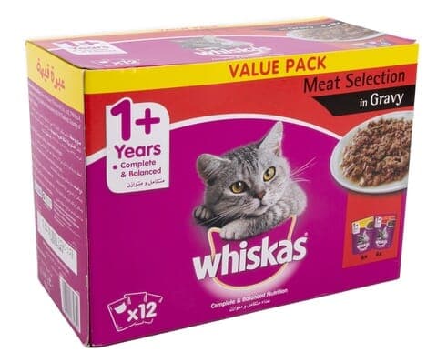 Whiskas Meat Selection in Gravy Cat Food Pouches 80 g x 12