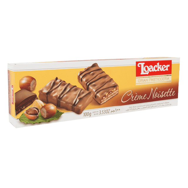 Loacker Pastry Wafer With Chocolate And Hazelnut Cream 100 G