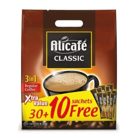 Alicafe Classic 3-In-1 Instant Coffee 20 Grams Pack Of 40 