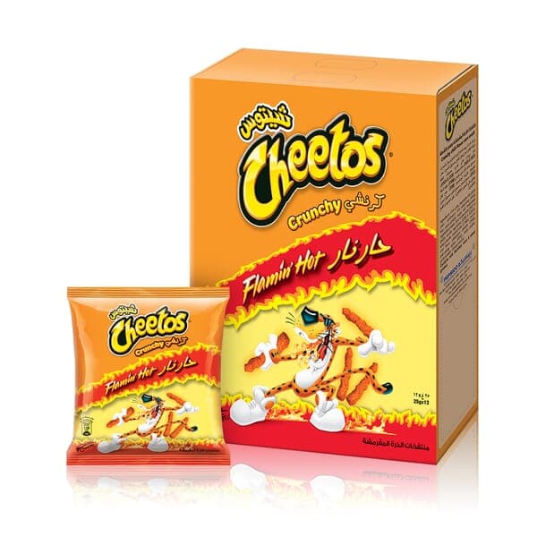 Cheetos Crunchy Flamin Hot Snacks 12 x 25 g  