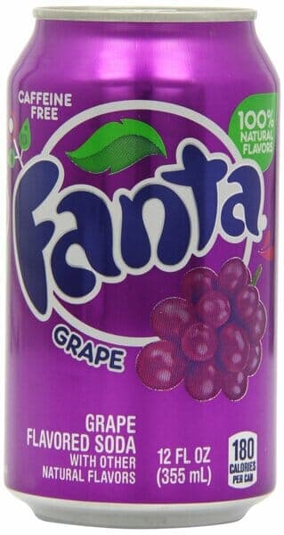 Fanta Grape Flavored Soft Drink Caffeine Free 12 oz  
