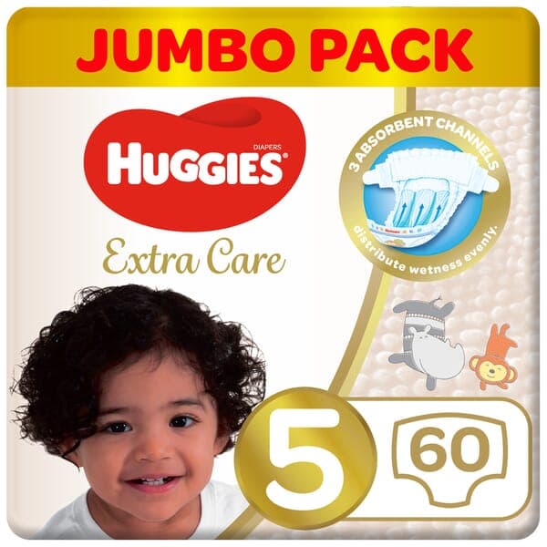 Huggies Extra Care Size 5 (12-22 KG) 60 Diapers  