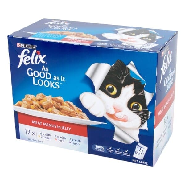 Purina Felix Cat Food Meat Menus in Jelly 85g x 12 Pieces  