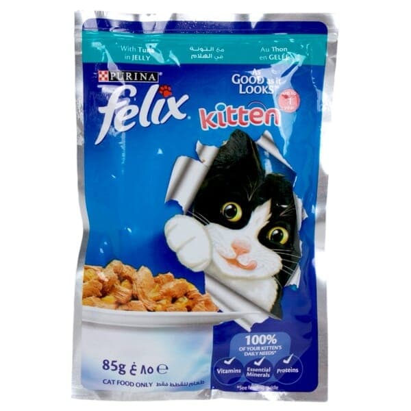 Purina Felix Kitten Food With Tuna in Jelly 85g  