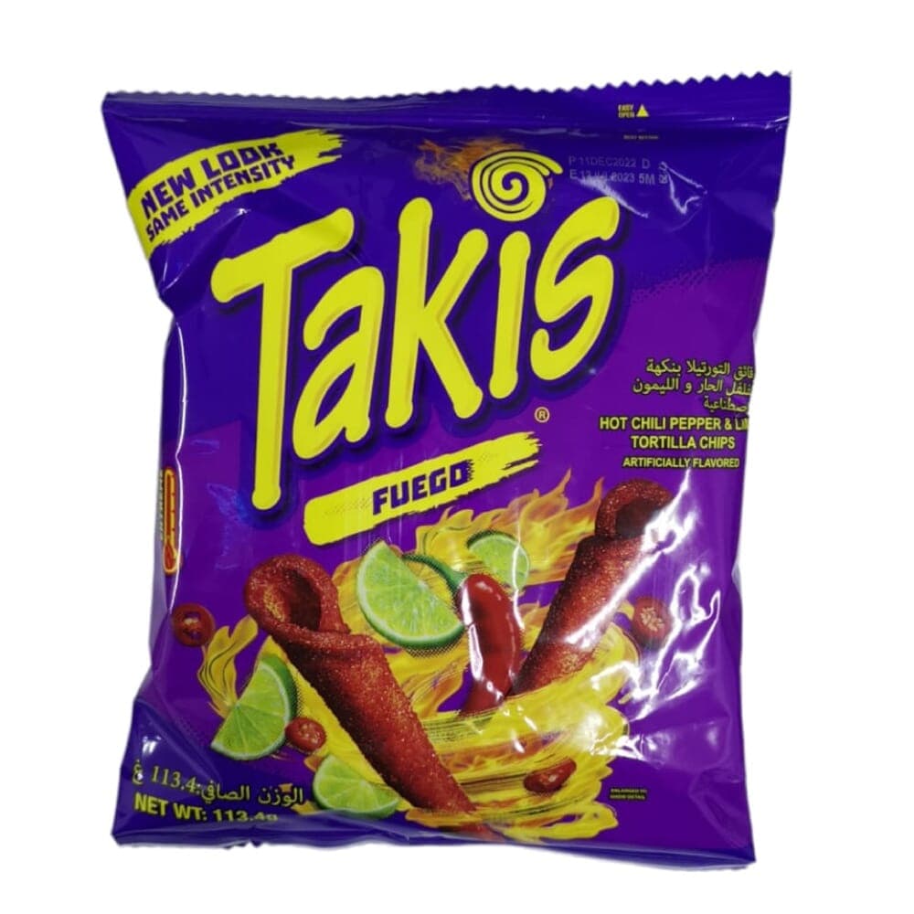 Takis Hot Chili Pepper and Lime Tortilla Chips - Family Size 113g