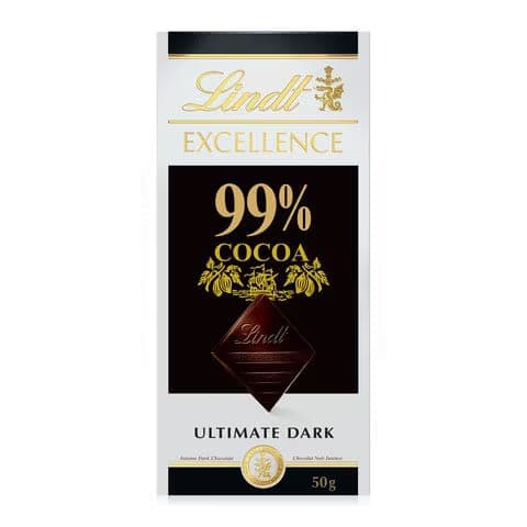 Lindt Excellence 99% Cocoa Ultimate Dark Chocolate 50g