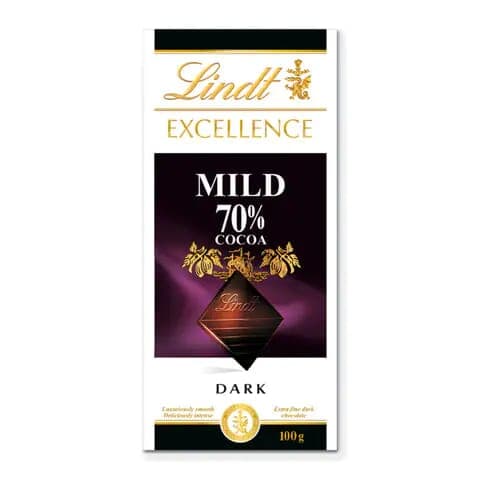 Lindt Excellence Mild Dark Chocolate 70% Cocoa 100g