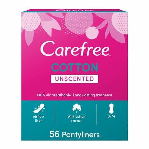 Carefree Panty Liners Cotton Unscented 56Pantyliners