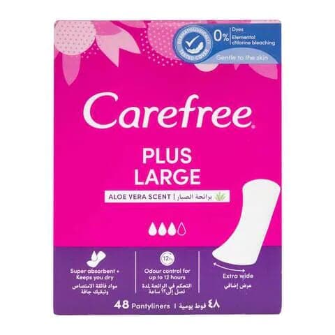 Carefree Panty Liners Plus Large Aloe 48Pantyliners