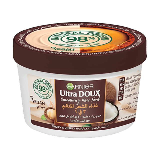 Garnier Ultra Doux Smoothing Coconut 3 In 1 Hair Food 390 Ml