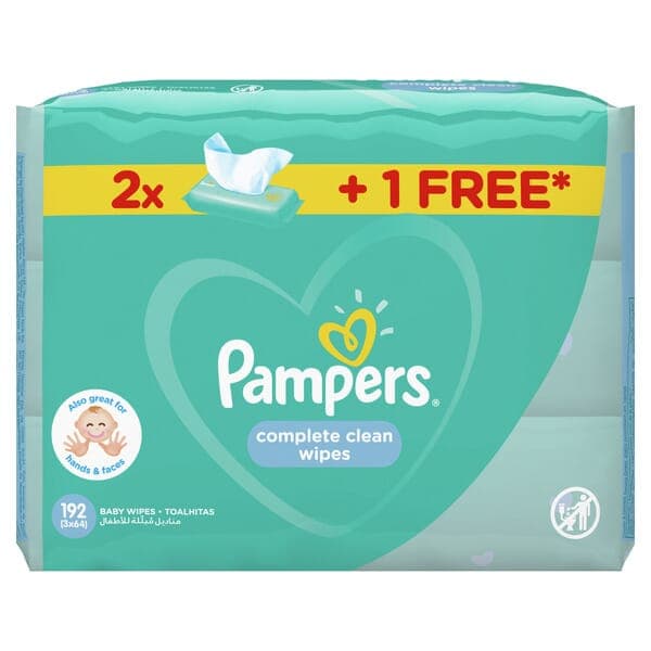 Pampers Complete Clean Baby Wipes 192 Wipes