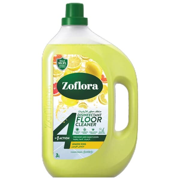 Zoflora Antibacterial Disinfectant Floor Cleaner Lemon Zing Scent 3 L