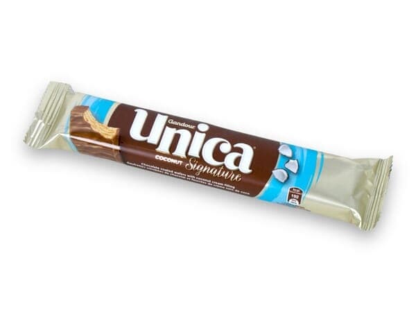 Gandour Unica Signature Chocolate Coated Wafers with Coconut Cream Filling 34 GM