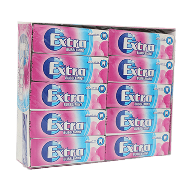 Wrigleys Extra Bubble Mint Gum 14 G × 30 