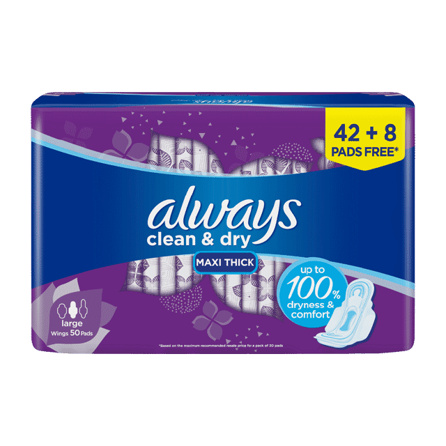 Always Aloe Cool Maxi Thick sanitary pads 50 Pads