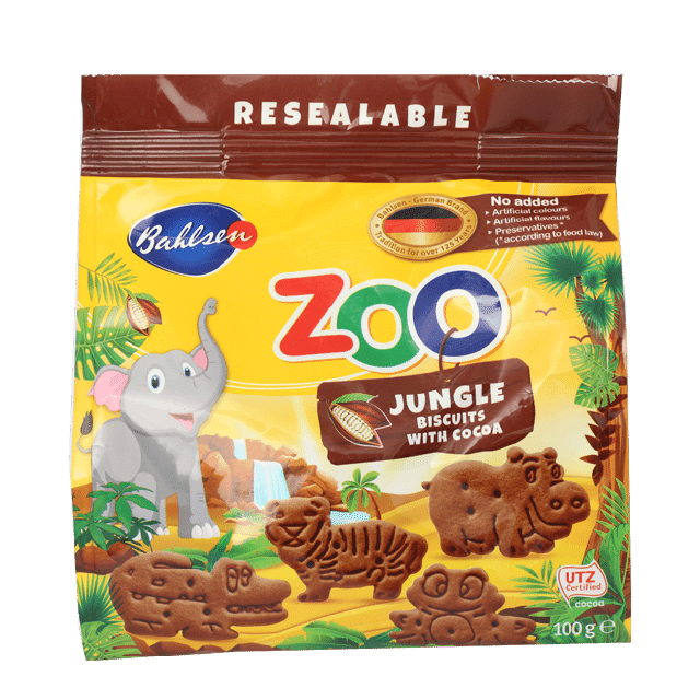Bahlsen Leibniz Zoo Biscuits With Cocoa 100 G