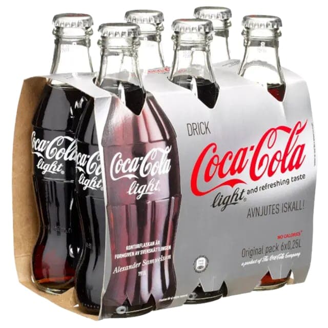 Coca Cola Light Soft Drink Glass 6×250 Ml 