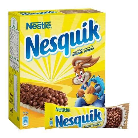 Nestle Nesquik Breakfast Cereal Bar Containing Calcium And Vitamins 6×25 G