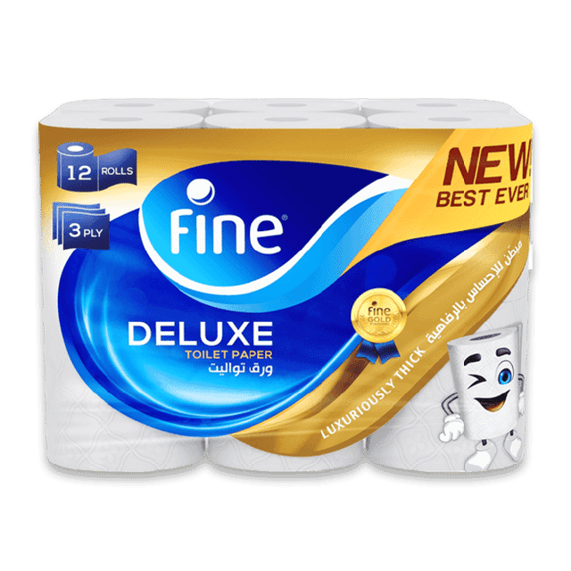 Fine Deluxe Toilet Paper 12Rolls
