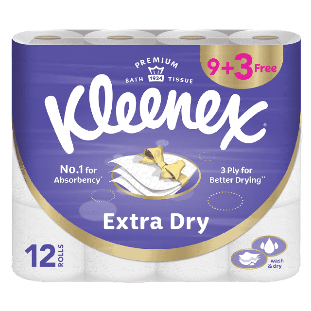 Kleenex Extra Dry Toilet Tissue 9+3Roll