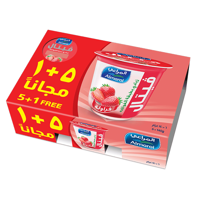 Almarai Vital Strawberry Yoghurt 6 X 140 G
