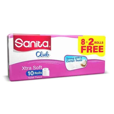 Sanita Club Toilet Paper 200 Sheets 8+2 Rolls