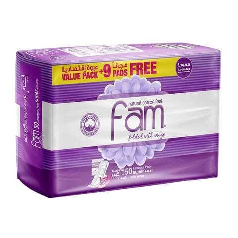 Fam Sanitary Napkins Large Size 50 Pads
