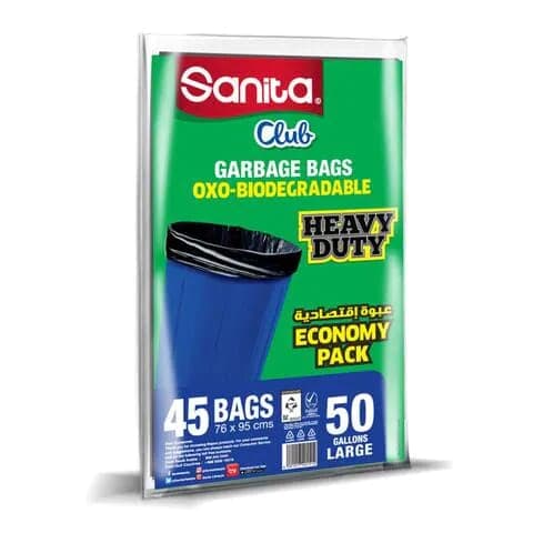 Sanita Club Garbage Bags 50 Gallons 45 Bags