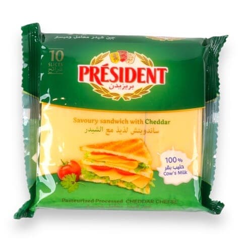 President Sandwich Cheddar Slices Pasteurized Processed  10 Slices