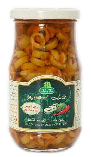 Halwani Green Olives Slice With Chilli 325 g
