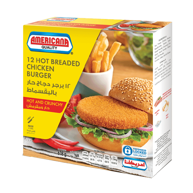 Americana Breaded Hot Chicken Burger 678g
