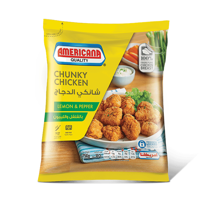Americana Lemon and Pepper Flavoured Chunky Chicken 750g