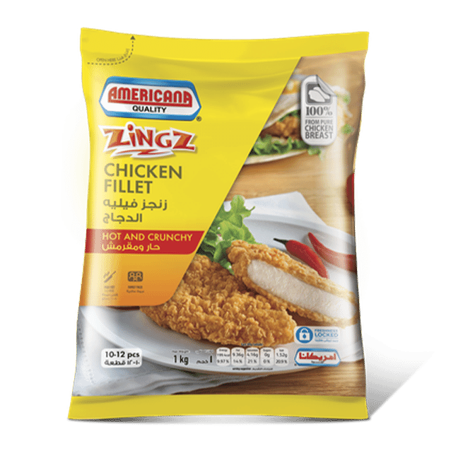 Americana Zingz Hot & Crunchy Chicken Fillet 10-12 pcs 1 kg