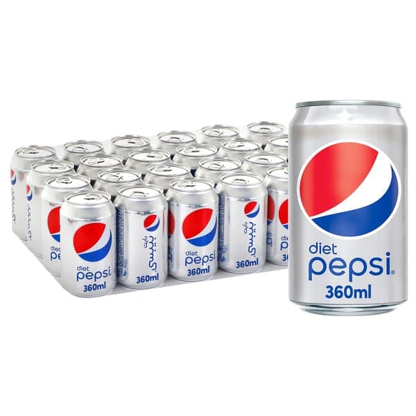 Pepsi Diet Carbonated Soft Drink 24 x 360 ML