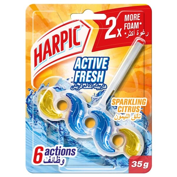 Harpic Toilet Block Fresh Power 6 Sparking Citrus 35 GM